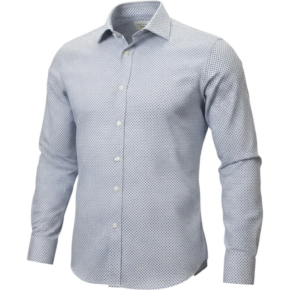 Ted Baker Endurance Dress Shirt Dotted Print Long Sleeve Blue 15.5 32/33
